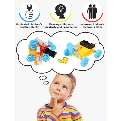 Poraxy 5 Set STEM Science Kits for Kids Ages 8-12, Robotics Model Car, Toys for Ages 8-13, Building Engineering Experiment Projects, Birthday Gifts for Boys Girls 6 7 8 9 10 11 12 13 Year Old