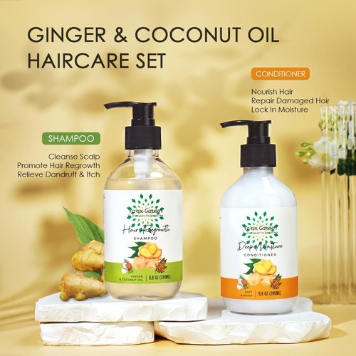 YA'AX Garden Hair Care Set: Thickening Hair Growth Shampoo & Conditioner Set For Women, Sulfate Free, Restorative Hair Repair, Routine Shampoo And Conditioner For Women Hair Loss, Dandruff Shampoo