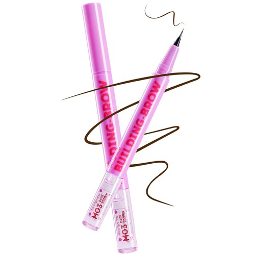 BEUKING Liquid Eyebrow Pencil & Sealing Brow Gel Smudge-Resistant No-Skip Eyeliner, Ultra-Fine Felt-Tip Highly Pigmented Longlasting Smudge-Proof, Micro Harlke Stokes for 16 HR (Purple-03#DARK BROWN)