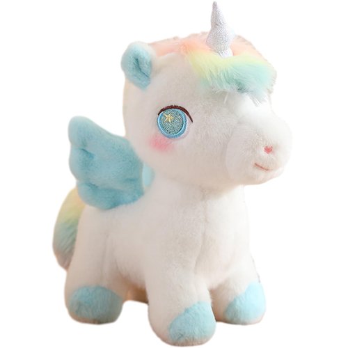 Plush Unicorn Stuffed Animal Unicorn Hugging Pillow Unicorn Plushies Throw Pillow Unicorn Anime Gift for Kids and Lovers in Birthday,Valentine's Day,Christmas (14 Inch, Blue)