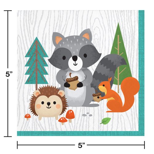 Creative Converting 343946 Forest Friends Beverage Napkins, 16pcs