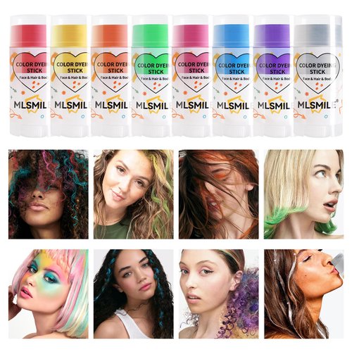 MIESCHER Silver Face Paint Stick Hair Body Stick Temporary Color Dyeing Makeup Waterproof Cream Pencil for Women Girls, Fun Pearlescent Rainbow Face Painting Sticks for Christmas Party Cosplay, 08
