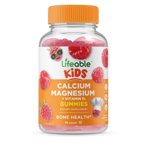 Lifeable Calcium Magnesium and Vitamin D Gummies - Great Tasting Natural Flavor Vitamin Supplemen...