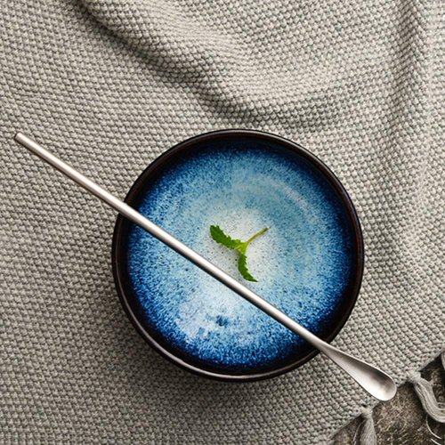 Delove Stainless Steel Coffee Stirring Spoon Beverage Cocktail Stirrers Stir Cocktail Drink Swizzle Stick- Mixing Spoon- Tiny Salt Condiment Spoon - Reusable - Set of 4 (8.8-Inch)