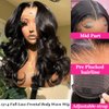 MSGEM Full Frontal Wigs Human Hair 13x4 HD Body Wave Lace Front Wigs Human Hair for Black Women 12A Brazilian Wigs 180 Density Pre Plucked Bleached Knots Lace Front Wig Natural Color 20 Inch
