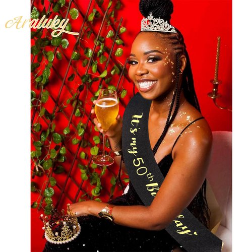 Happy 50th Birthday Decorations for Women with 50th Birthday Sash for Women & 50th Birthday Crown, Best Gifts 50th Birthday Gifts for Her 50th Birthday Gifts for Women 50th Birthday Party Decorations