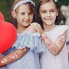 EMOME Valentine Tattoos for Kids, Cute Tattoo Stickers for Valentines Day Classroom Party Favors Decorations, Valentine Temporary Tattoos Special for Goodie Bag Stuffers Fillers Treats (Glitter)