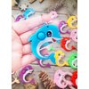 Roaqua 20 Packs Bulk Dolphins Backpack Mini pop Fidget Keychain, Birthday Party Favors,Summer Students Prize Gifts