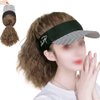 WAYUTO Ponytail Wig Baseball Cap with Hair Adjustable Houndstooth Hat with Synthetic Curly Wig Attached 13.8Inch Long Wavy Hair for Women Daily Party Use