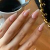 Hkanlre Bling Coffin Press on Nails Fake Nails Tips Full Cover Medium False Gradient Nails for Women and Girls 24PCS (Nude almond)