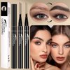 4-Head Split Waterproof Long-lasting Eyebrow Pencil, 2PCS Waterproof Magic Eyebrow Pencil Microblading Eyebrow Pencil,Creates Natural Looking Brows Eye Eyebrow Makeup Eyebrow Pen (Black-2pcs)