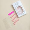 White French Tip Press on Nails Short Square Fake Nails Pink Glossy Acrylic Glue on Nails Reusable Stick on Nails for Women and Girls DIY Nails Art Decoration 24pcs