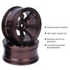 Metal Wheel Hub, 4PCS Aluminium Alloy Wheel Hub Compatible with Universal 1/10 Flat Running Drift RC Car(Coffee) Car Model Accessory