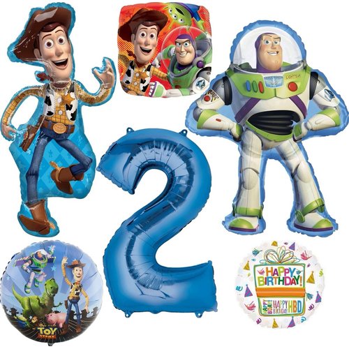 Anagram Woody and Buzz Lightyear's 2nd Birthday Party Supplies Balloon Bouquet Decorations