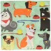 Creative Converting Party Supplies, Dog Party Beverage Napkins, Napkin Beverage, Multicolor, 9 4/5 inches X 9 3/4 inches, 16ct