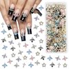 40PCS Planet Nail Charms, 3D Cross Nail Charms for Acrylic Nails Shiny Saturn Shape Nail Art Alloy Diamond Star Nail Gems for Women Girls DIY Nail Art Decoration