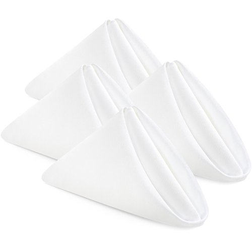 Utopia Home [24 Pack, White] Cloth Napkins 17x17 Inches, 100% Polyester Dinner Napkins with Hemmed Edges, Washable Napkins Ideal for Parties, Weddings and Dinners