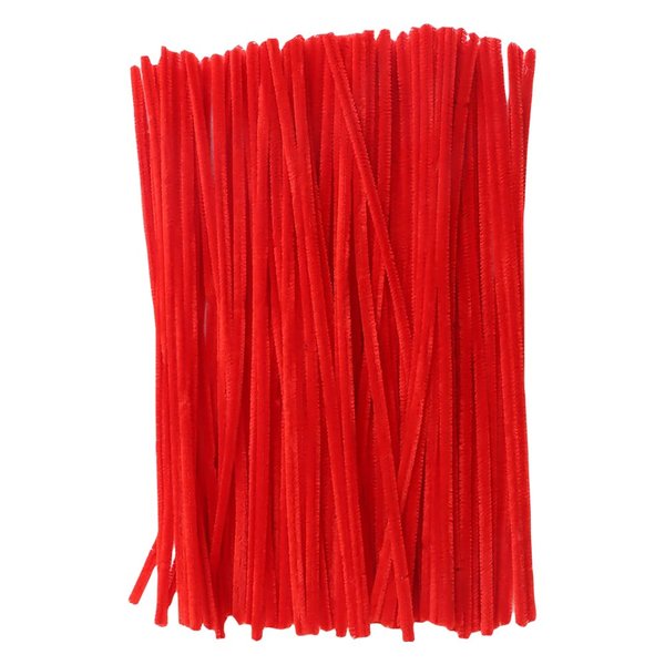 200 Pcs Christmas Pipe Cleaner Fluffy Chenille Stems Colored Pipe Cleaner Creative Art Pipe Cleaners Craft Supplies for DIY Craft Red
