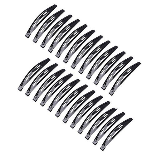 24 Pcs Black Snap Hair Clips Metal Hair Clips for Women Long No-slip Hair Clips Barrettes for Wom...