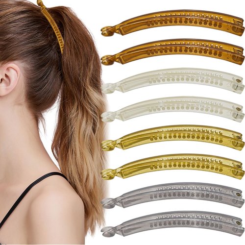 8 PCS Small Banana Clips Hair for Thin Fine Hair Matte Banana Hair Clips for Women Strong Holder Cute Non-slip Ponytail Bun Holder Hair Accessories for Women Girls