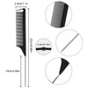 18 Pieces Parting Comb for Braids, Rat Tail Comb Stainless Steel Pintail Comb Teasing Combs for Hair Cutting Hair Styling Hairdressing (Black, Pink)