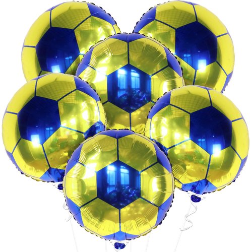 KatchOn, Soccer Balloons for Soccer Party Decorations - 18 Inch, Pack of 6 | Soccer Ball Balloons for Soccer Senior Night Decorations | America Soccer Birthday Party Decorations | Soccer Decorations