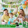 16 Pcs Soccer Birthday Party Decorations Soccer Party Supplies Include Soccer Happy Birthday Banner, Paper Cutouts, Honeycomb Centerpiece, Soccer Hanging Swirl for Boys Kids Sports Football Parties