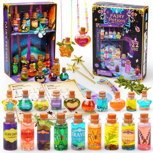 JEEKALO Fairy Potions Kit for Kids - Magic Kids Mix Potion Making kit 22 Potion Bottles - DIY Creative Toy Art Craft Kit Christmas Birthday Present for Girls Boys Age 6 7 8 9 10 11 12