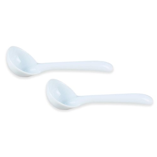 HIC Kitchen Gravy Ladle, Fine White Porcelain, 1-Ounce, Set of 2