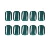 Short Press on Nails Square Shaped Fake Nails Green False Nails Light Green Glue on Nails Simple Pure Color Green Stick on Nails Summer Acrylic Nails Full Cover Glossy Artificial Nails for Women 24Pcs