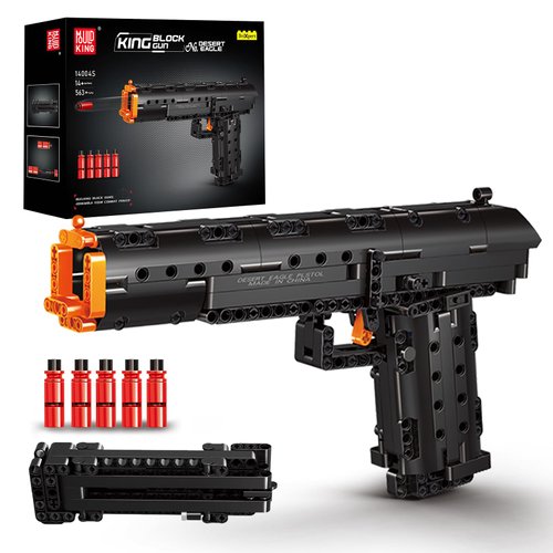 Mould King Gun Building Blocks Set, 1:1 Desert Eagle Scale Model for Adult with Shooting Function, Collectible Model for Gun Enthusiasts, Gun Toys Gifts for Youth Children Boys Girls (563 Pcs)