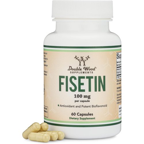 Fisetin Supplement - 100mg of Bioactive Flavnonols, 60 Count (Bioflavonoid Polyphenols Supplement Similar to Apigenin, Luteolin, and Quercetin) Aging Support Senolytic by Double Wood