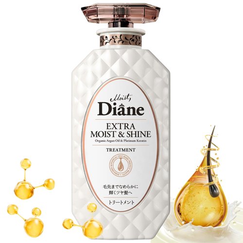 Moist Diane Extra Moist & Shine Hair Treatment, Natural Hydrating Conditioner for Women & Men from Japan, Frizz Control & Dry Haircare Deep Moisturizing Pump Conditioner 15.2 Fl Oz/450ml