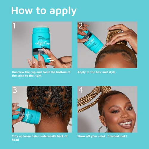 KISS COLORS & CARE Hair Wax Stick, 2.47 OZ (Sweet Peach) - Effortless Edge Styling, 24 Hour Hold, Non-Oily, Flake-Free, Biotin B7 & Shea Butter, Sleek Results, Tames Flyaways, Promotes Hair Growth