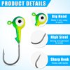 Fishing Jig Head Hooks Round Ball Head Fishing Jigs Hook Bass Lures Crappie Jig Heads for Trout Walleye Freshwater Saltwater Surf Fishing Jigs 1/8oz