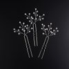 Jumwrit Pearl Wedding Hair Pins Bridal Hair Pins Set 3pcs Women Wedding Hair Pins Handmade Bridal Headpieces Hair Accessories（Silver）