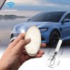 QBUC for Hyundai Ioniq 6 Key Fob Cover,Soft TPU 360 Degree Car Key Case Protector with Leather Keychain Compatible with Hyundai Ioniq 6 Grandeur GN7 KONA 2023 2024 Smart 5 Buttons Smart Key(White)