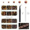 qiipii 3060PCS Golden Rose AB Resin Flatback Rhinestones Flatback Jelly Resin Rhinestones 2mm 3mm 4mm 5mm 6mm Non Hotfix Gems Stones Crystals Diamonds for Tumblers Mugs Bottles DIY Crafts Decoration