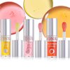 MYUANGO Hydrating Lip Oil Set 3 Colors -Moisturizer Long Lasting Nutritious for Chapped and Flaky Lips Shiny and Vegan Lip Gloss with Big Brush Head (SET B, 3pcs)
