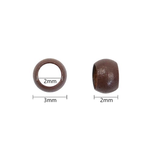 3.0mm 200 Pcs Nano Beads Micro Links Copper Nano Rings Beads Hair Beads for Hair Extensions (Brown)