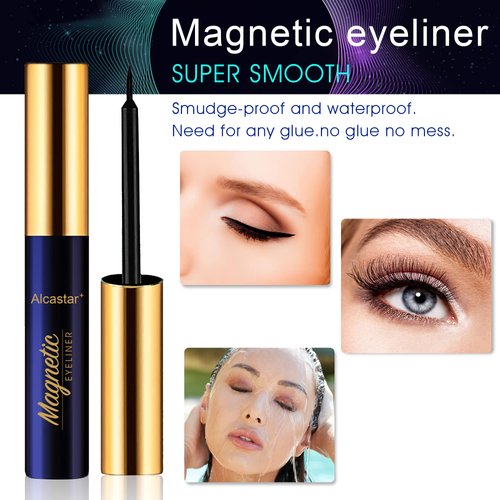 Alcastar Magnetic Eyelashes Natural Look,Magnetic Lashes With Eyeliner,magnetic eyelash kit,Easy Reusable Magnet Lashes,Waterproof, Long Lasting,Cruelty Free,10 pairs
