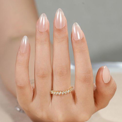 Jofay Fashion Press On Nails - Short Almond Nails, 160Pcs Acrylic Nails, Fake Nail Tips for DIY Nail Art, Soft Gel Nails, Glazed Donut, 16 Size