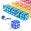 40pcs 6-Sided Game Dice Set Standard Game Dice for Broad Game Math Teaching Translucent Acrylic Game Dice with 8 Colors (5pcs/Set)