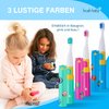 Brush-Baby Go-Kidz Unisex-Kids Electric Travel Toothbrush for Ages 3+ - Pink, Battery Powered, 2-Speed Vibration, Smart Timer, Holographic Stickers, Lightweight, Compact Design