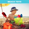 WEILAIDI Beach Toys,6 Pcs Children Beach Sand Toys,8'' Kids Gardening Set Metal Garden Tools with Sturdy Wooden Handle,Safe Kids Shovel with Cylinder, Spoon, Fork, Rake, Flat Shovel & Pointed Shovel