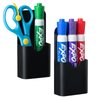 Simetufy 2pcs Magnetic Pen Holder, Magnetic Whiteboard Marker Holder, Magnetic Pencil Holder for Fridge, Magnetic Pencil Holder for Locker(Black)