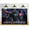Super Hero Backdrop for Happy Birthday Party Decorations Venom Background for Baby Shower Party Cake Table Decorations Supplies Superhero Theme Banner 5x3ft