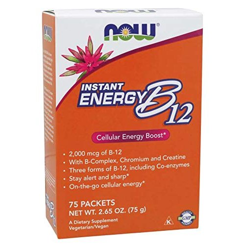 Now Foods Instant Energy B-12, 75 Packets (Pack of 2)