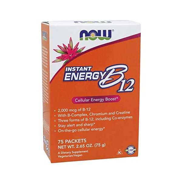 Now Foods Instant Energy B-12, 75 Packets (Pack of 2)
