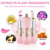 BINGBRUSH 2Pcs Color Changing Lipstick,Pink Crystal Flower Jelly PH Mood Long Lasting Labiales Lip Care Moisturizer Lip Balm Korean Magic Lip Gloss Lip Tinted Stain Makeup Set for Women
